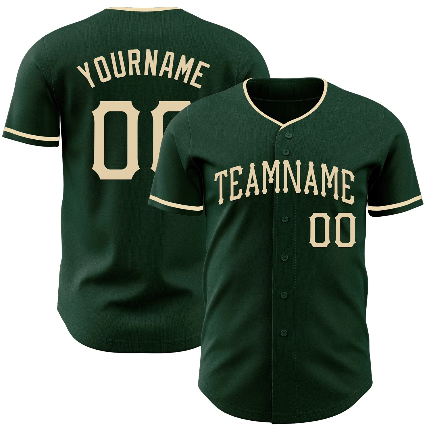 Custom Green Cream Authentic Baseball Jersey