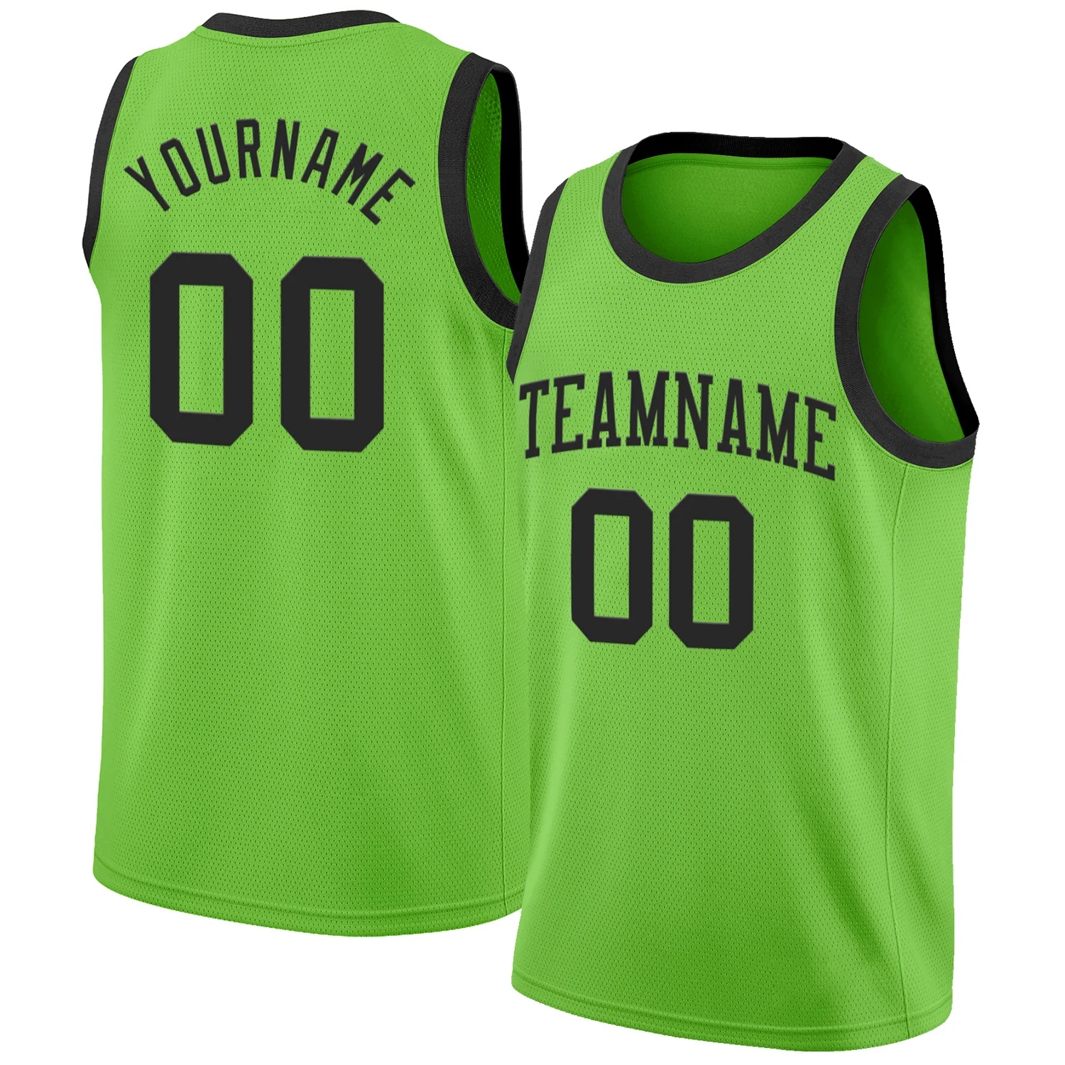 Custom Neon Green Black Authentic Basketball Jersey