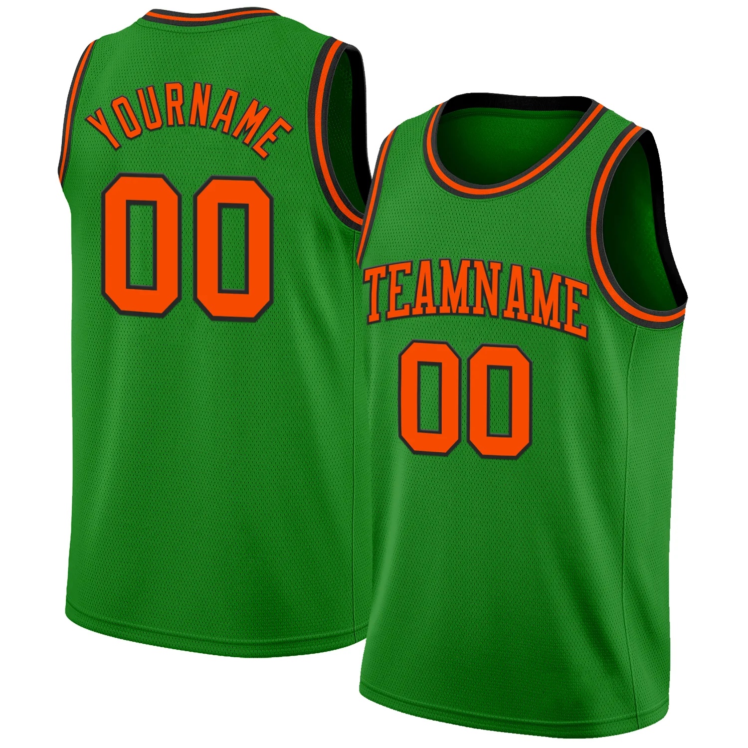 Custom Grass Green Orange-Black Authentic Basketball Jersey
