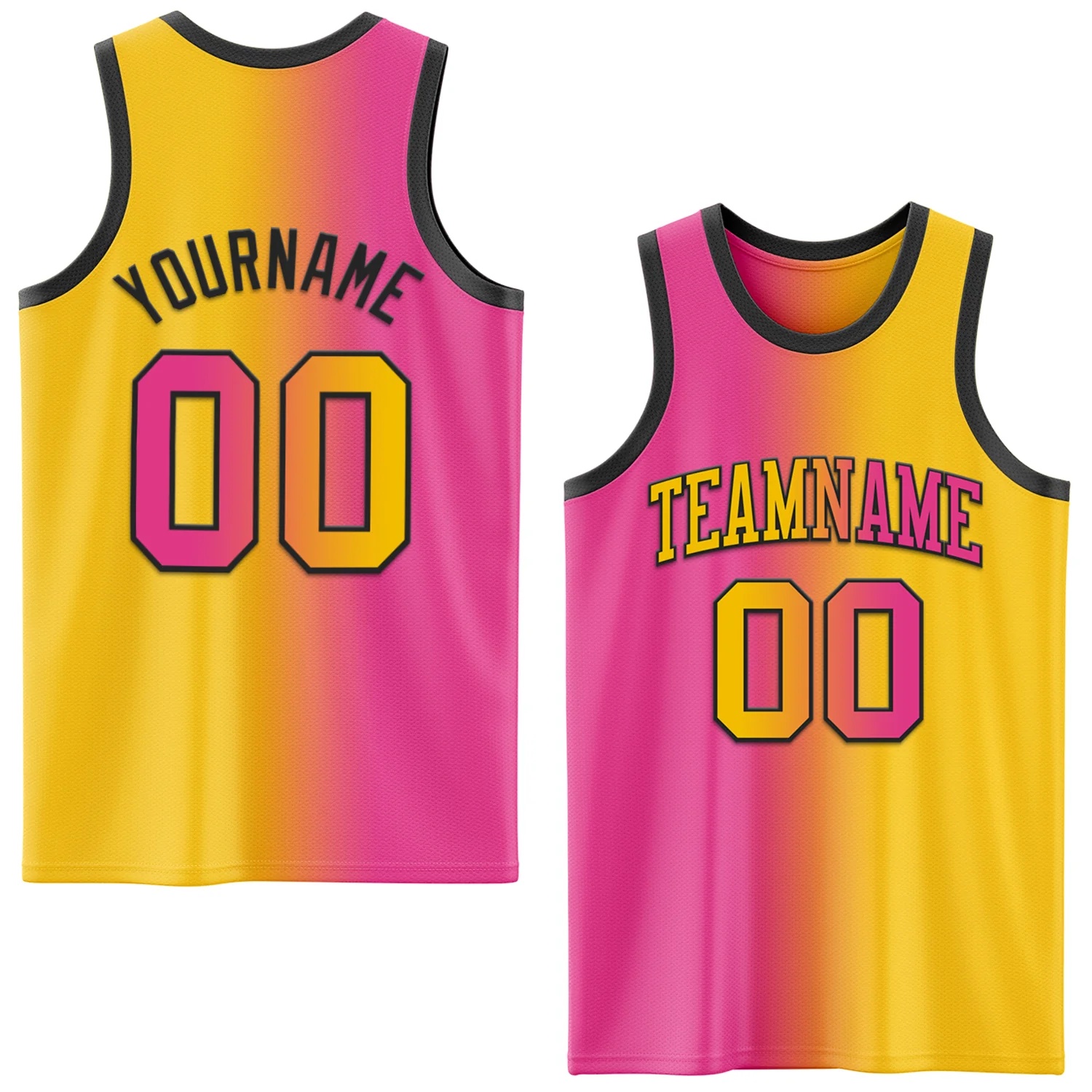 Custom Sky Blue Pink-Black Authentic Gradient Fashion Basketball Jersey