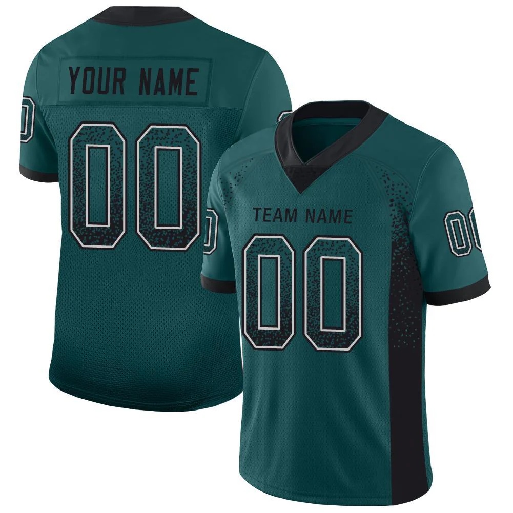 Custom Midnight Green Black-White Drift Fashion Football Jersey