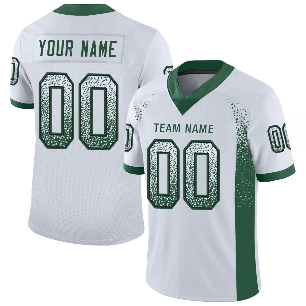 Custom White Grass Green-Black Drift Fashion Football Jersey