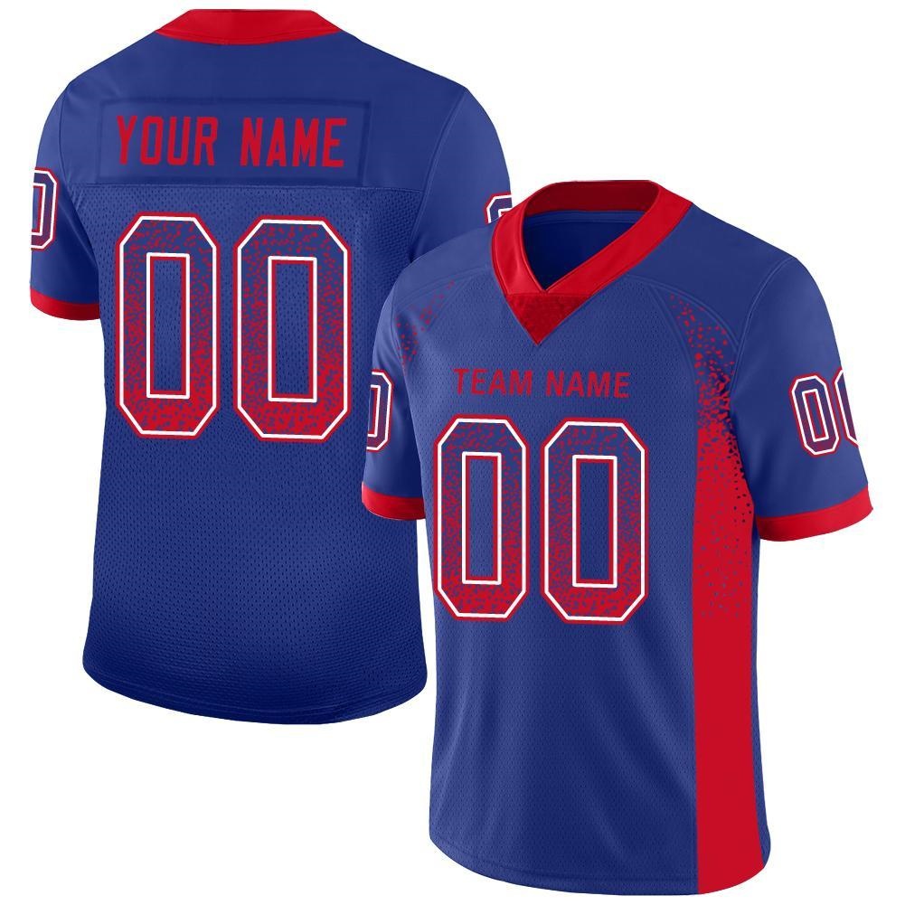 Custom Royal Red-White Drift Fashion Football Jersey