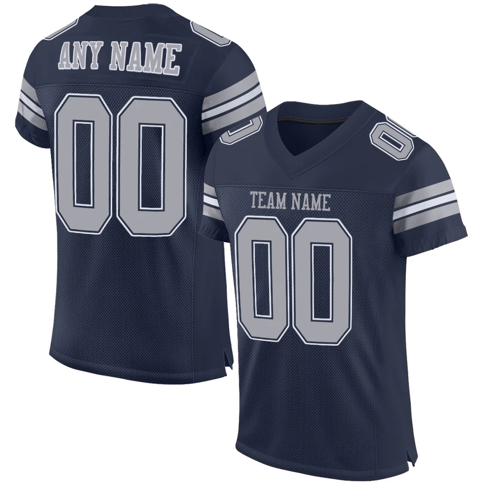 Custom Neon Green Navy-Gray Drift Fashion Football Jersey