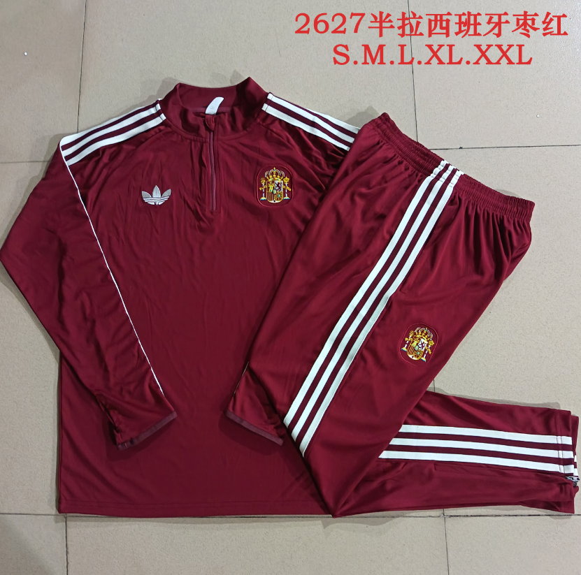 26/27 Half Pull Spanish maroon Tracksuit