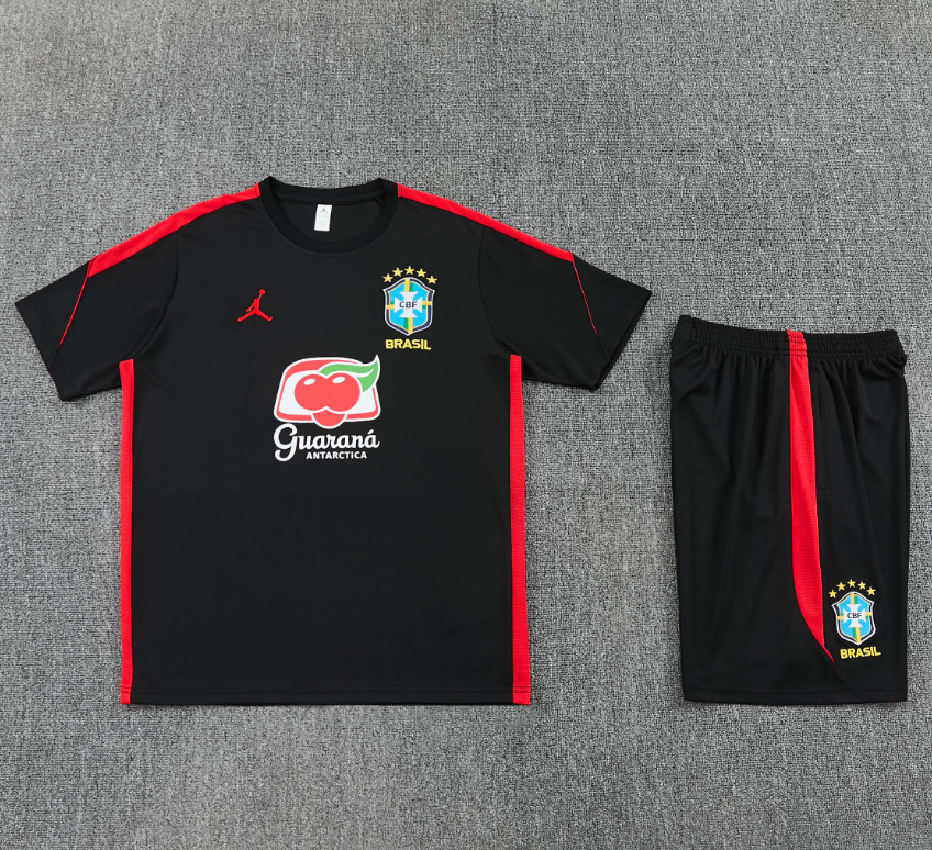 26/27 Jordan Brazilian Black and Red Adults Training Kits