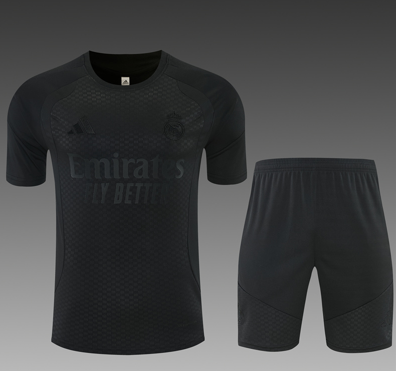 26/27 Real Madrid Black Full Black Version Adults Training Kits