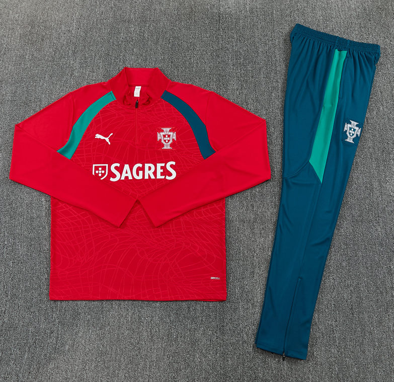 26/27 Half Pull Portugal red Tracksuit