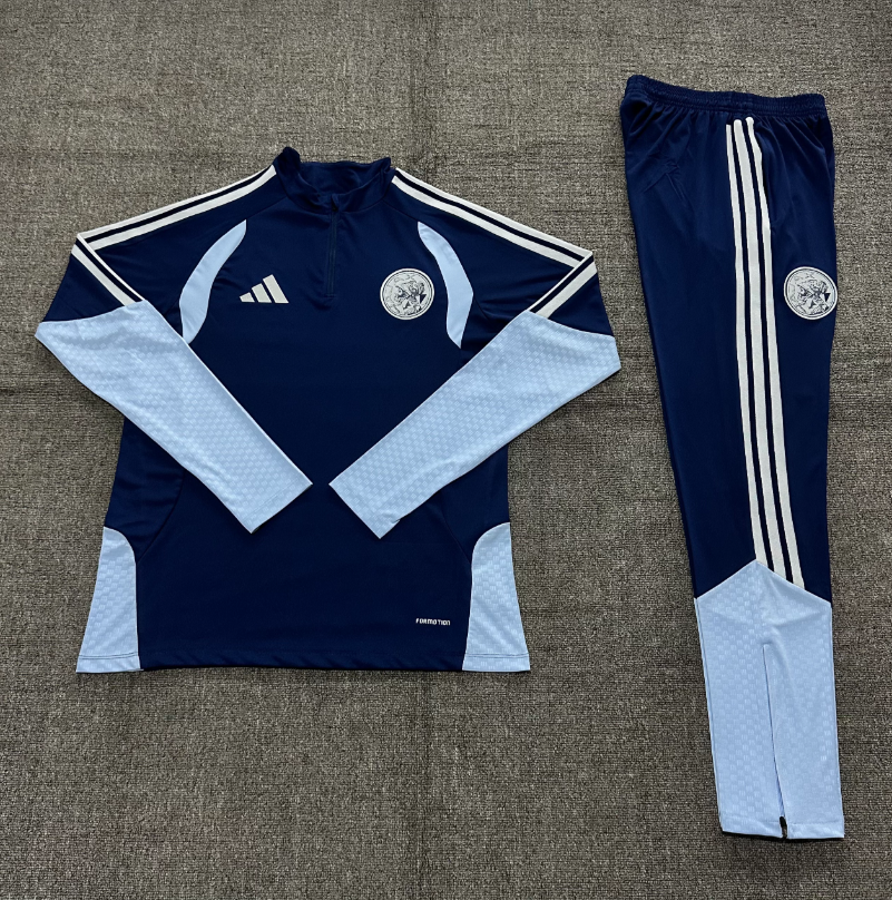 26/27 Kids Half Pull AJAX Royal Blue Tracksuit