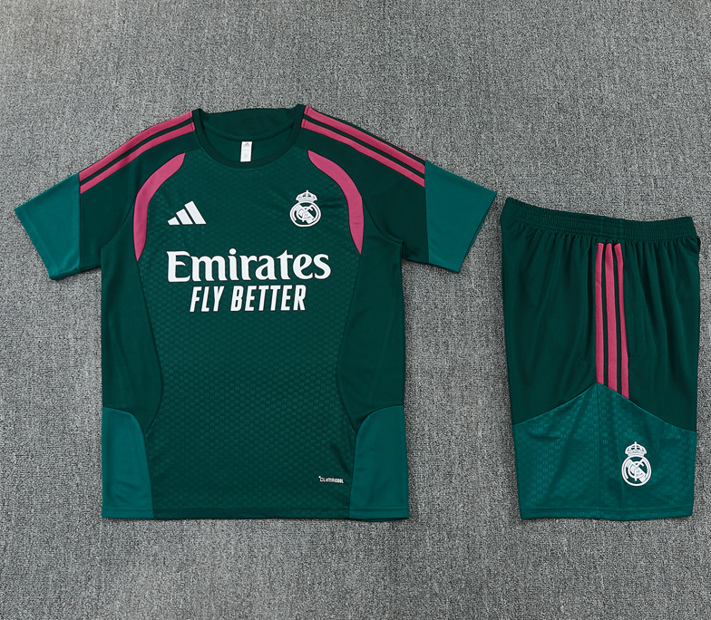 26/27 Real Madrid Dark Green with Pink Adults Training Kits
