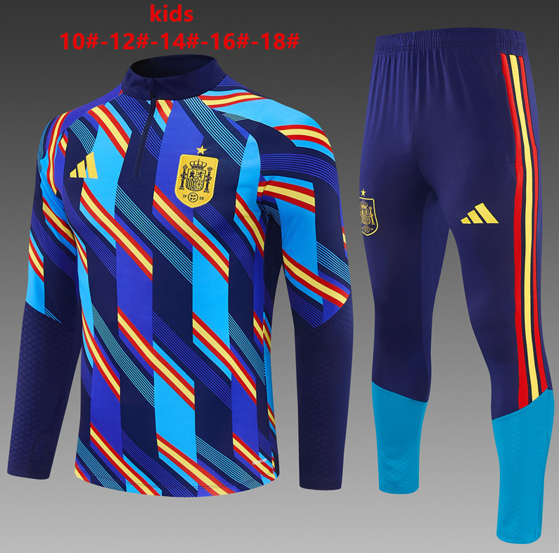 26/27 Kids Half Pull Spanish Royal Blue Camouflage Style Tracksuit