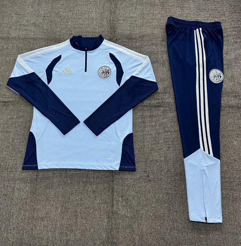 26/27 Kids Half Pull AJAX Light Blue Tracksuit