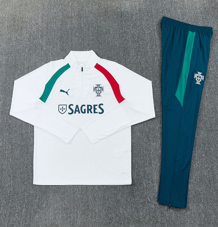 26/27 Half Pull Portugal white Tracksuit
