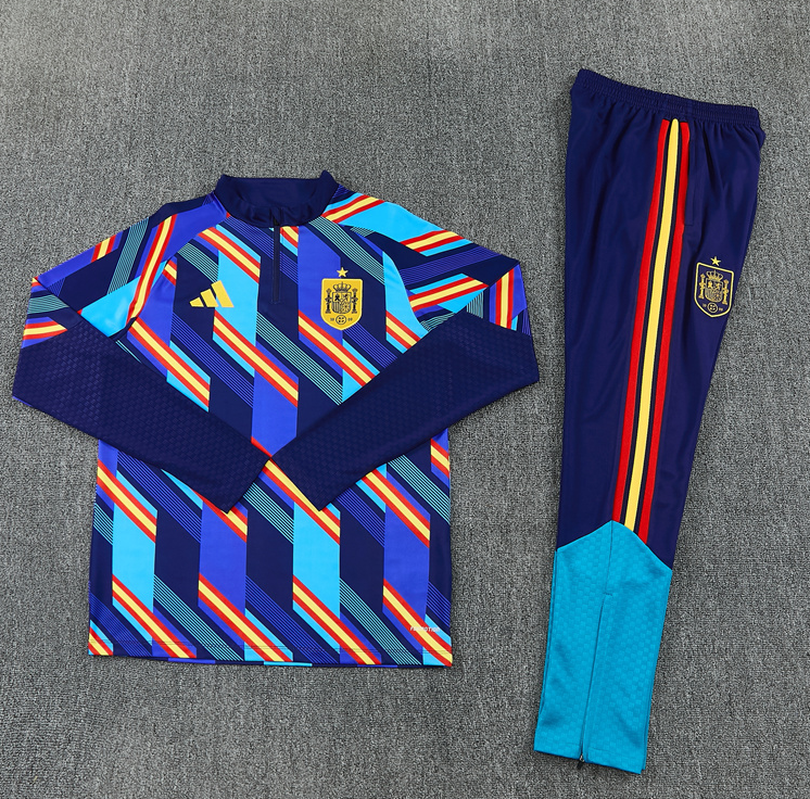 26/27 Half Pull Spanish Royal Blue Camouflage Style Tracksuit