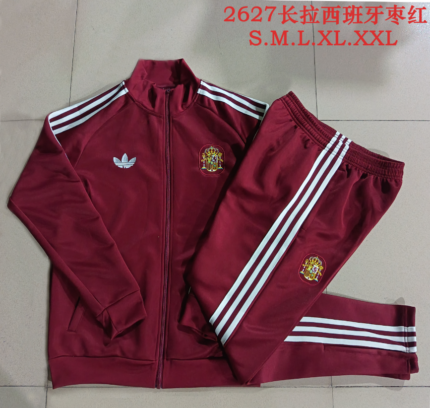 26/27 Long Pull Spain Jujube red Jackets sets