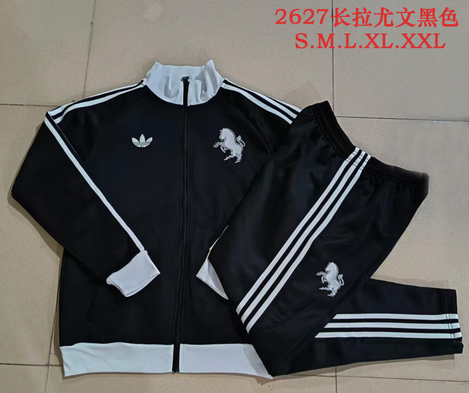 26/27 Long Pull Juventus Black（Light gray collar）Jackets sets