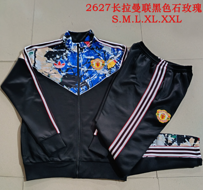 26/27 Long Pull Manchester United Black Stone Rose Jackets sets