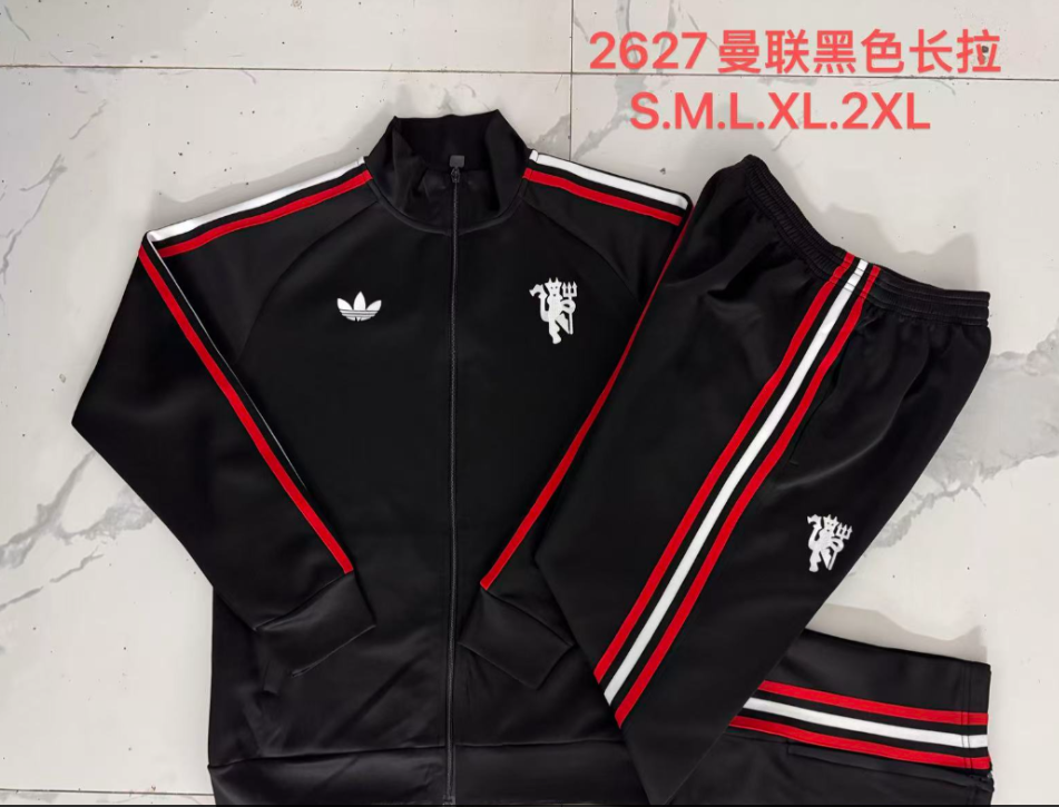 26/27 Long Pull Manchester United Black Jackets sets