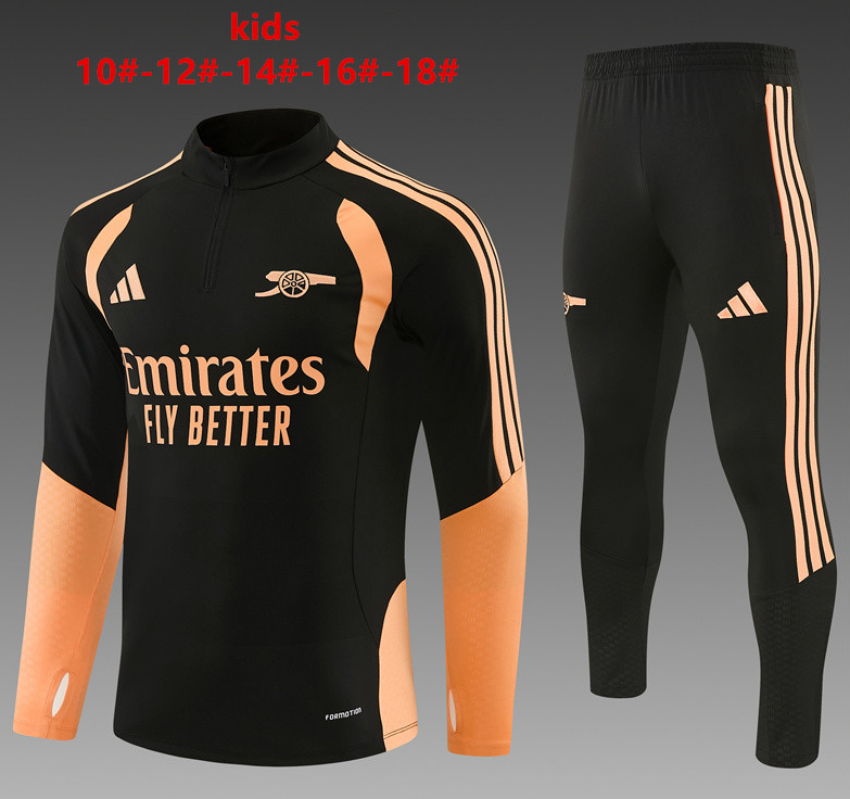 26/27 Kids Half Pull Arsenal Black Tracksuit