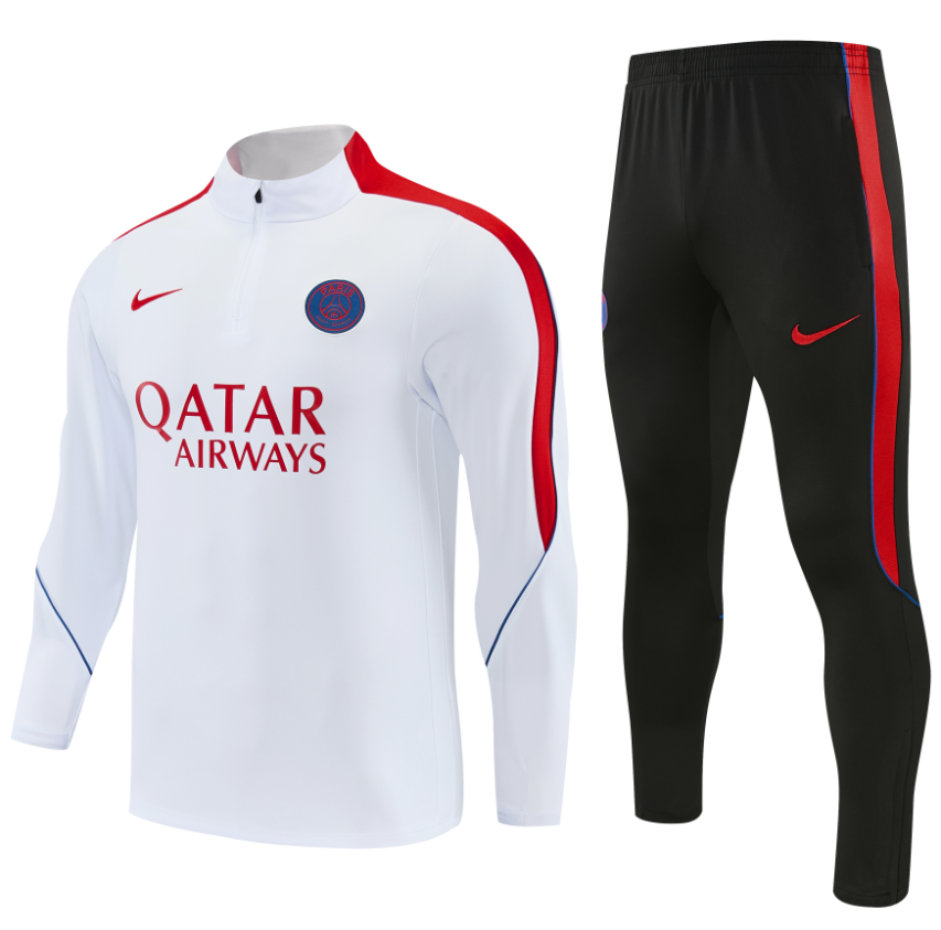 26/27 Adults Half Pull Paris White Tracksuit