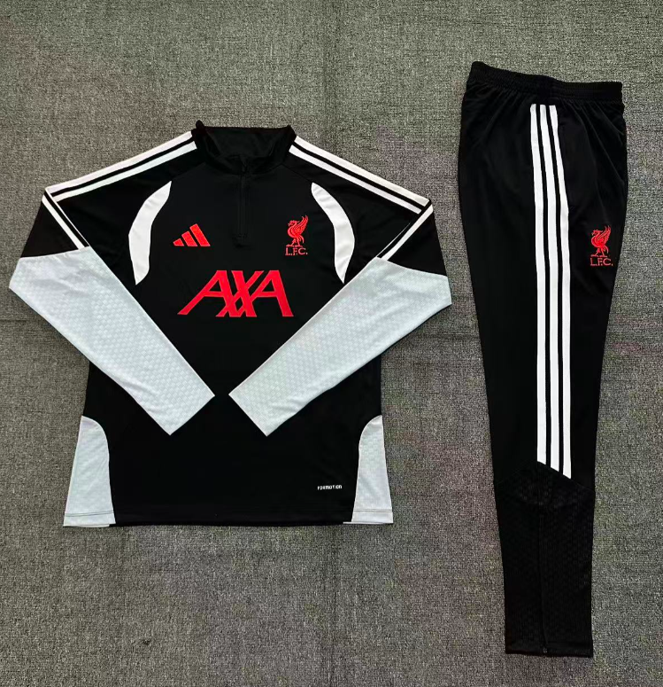 26/27 Adults Half Pull Liverpool Black Tracksuit