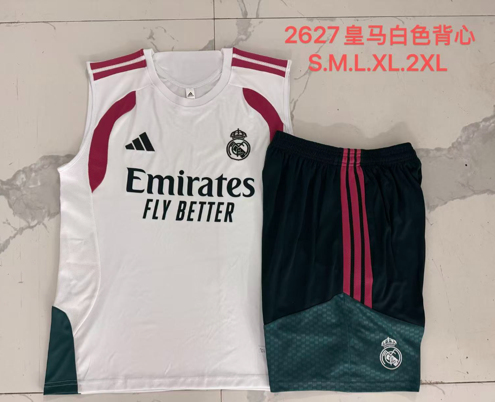 26/27 Vest Real Madrid white（Magenta color scheme）suit 