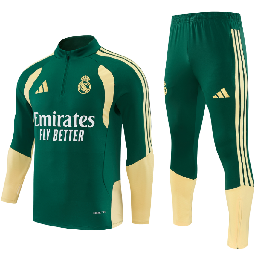 26/27 Adults Half Pull Real Madrid Dark green Tracksuit