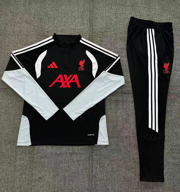 26/27 Kids Half Pull Liverpool Black Tracksuit