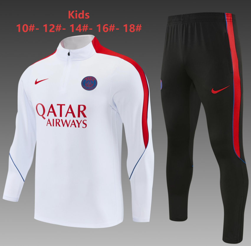26/27 Kids Half Pull Paris white Tracksuit