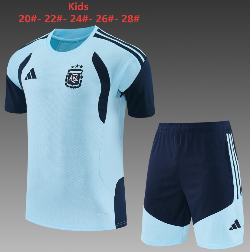 26/27 Kids short-sleeved Argentina Light Blue Training Kits
