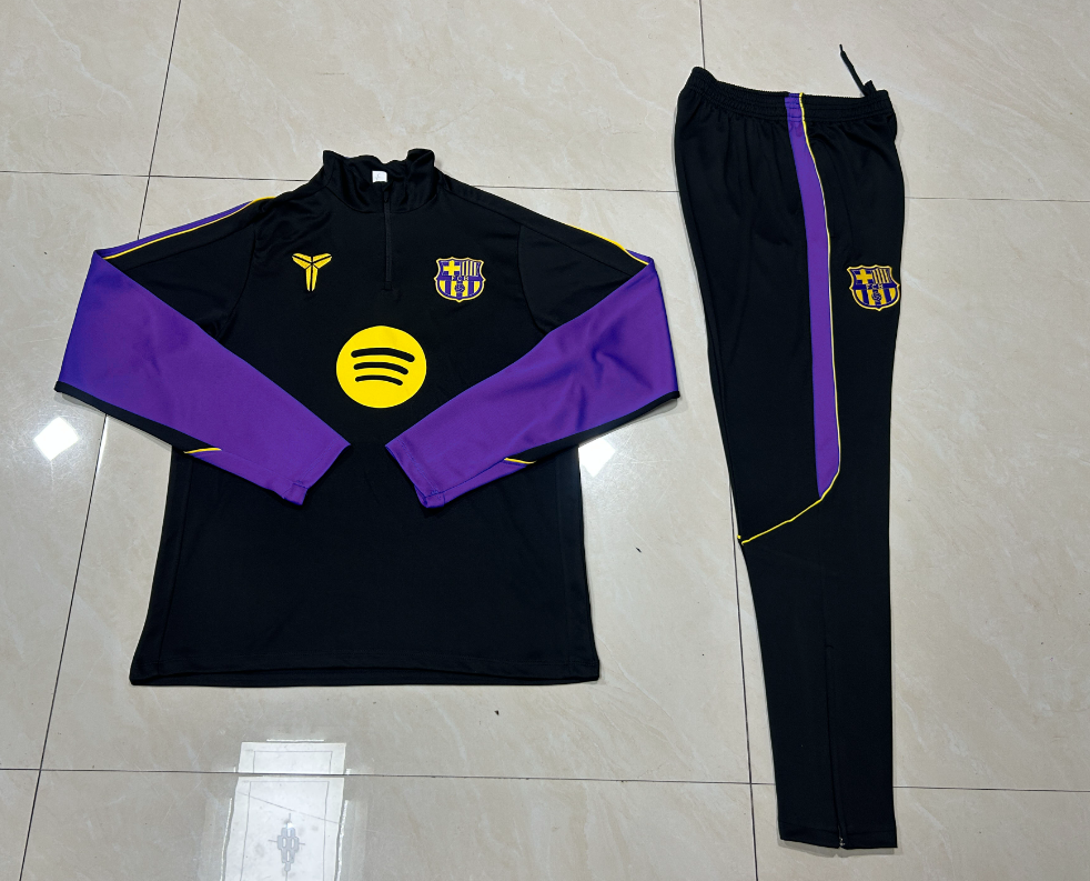 26/27 Kids Half Pull Barcelona Black【Co-branded product】 Tracksuit