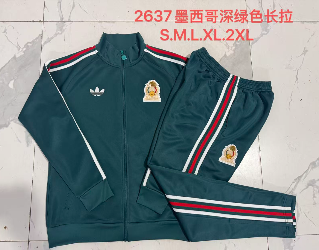 26/27 Long Pull Mexico Dark green Jackets sets