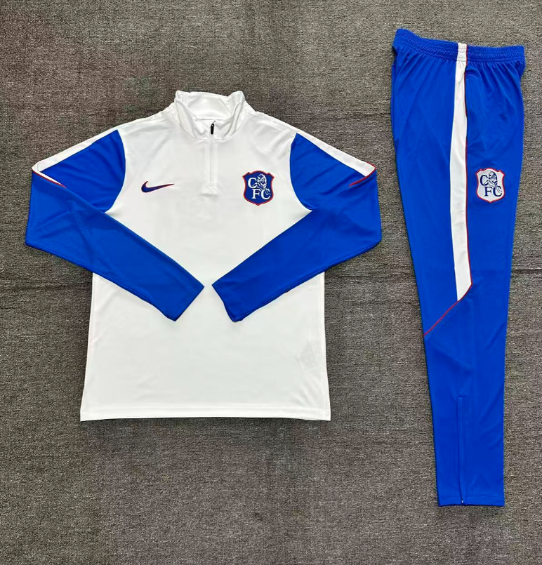 26/27 Adults Half Pull Chelsea White Tracksuit