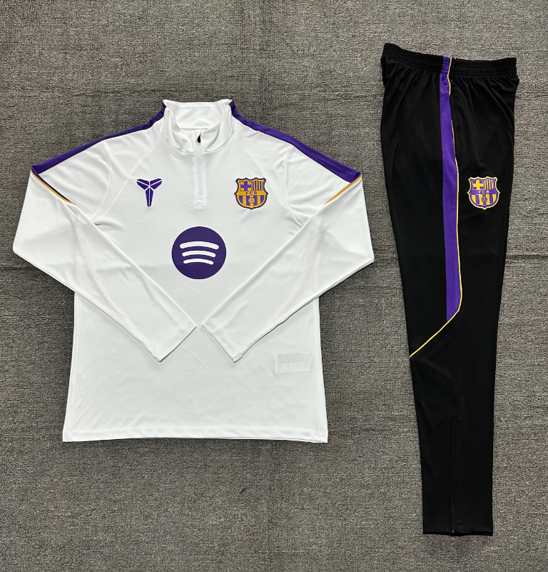 26/27 Adults Half Pull Barcelona White【Co-branded product】 Tracksuit