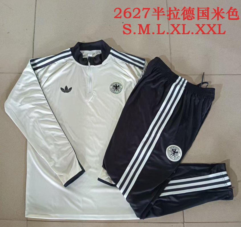26/27 Adults Half Pull Germany Beige Tracksuit