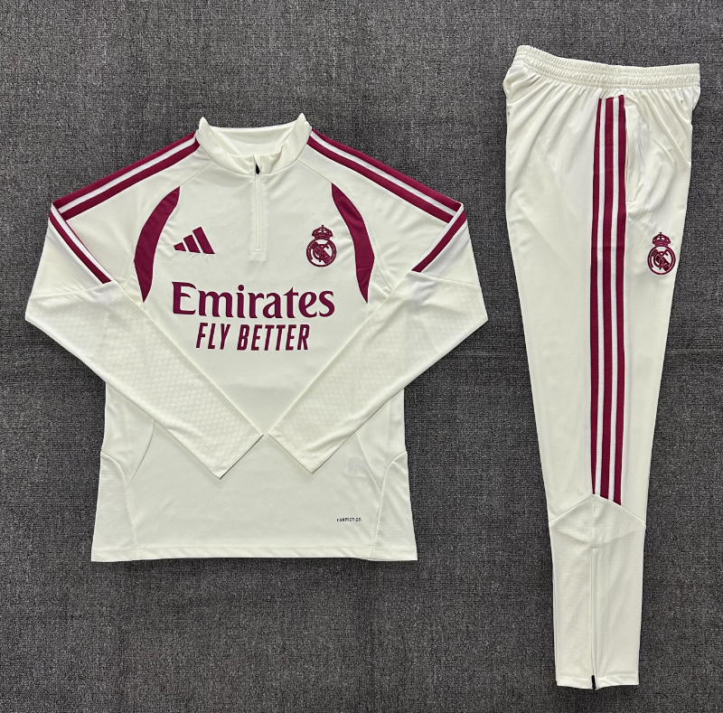 26/27 Kids Half Pull Real Madrid beige Tracksuit