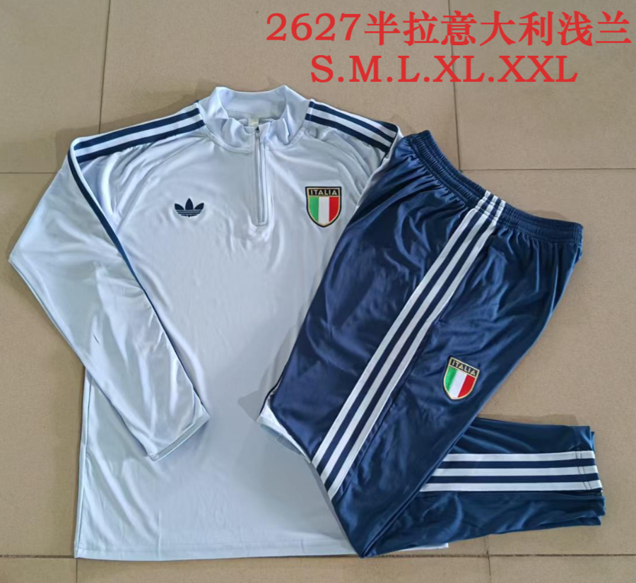 26/27 Adults Half Pull Italy light blue Tracksuit