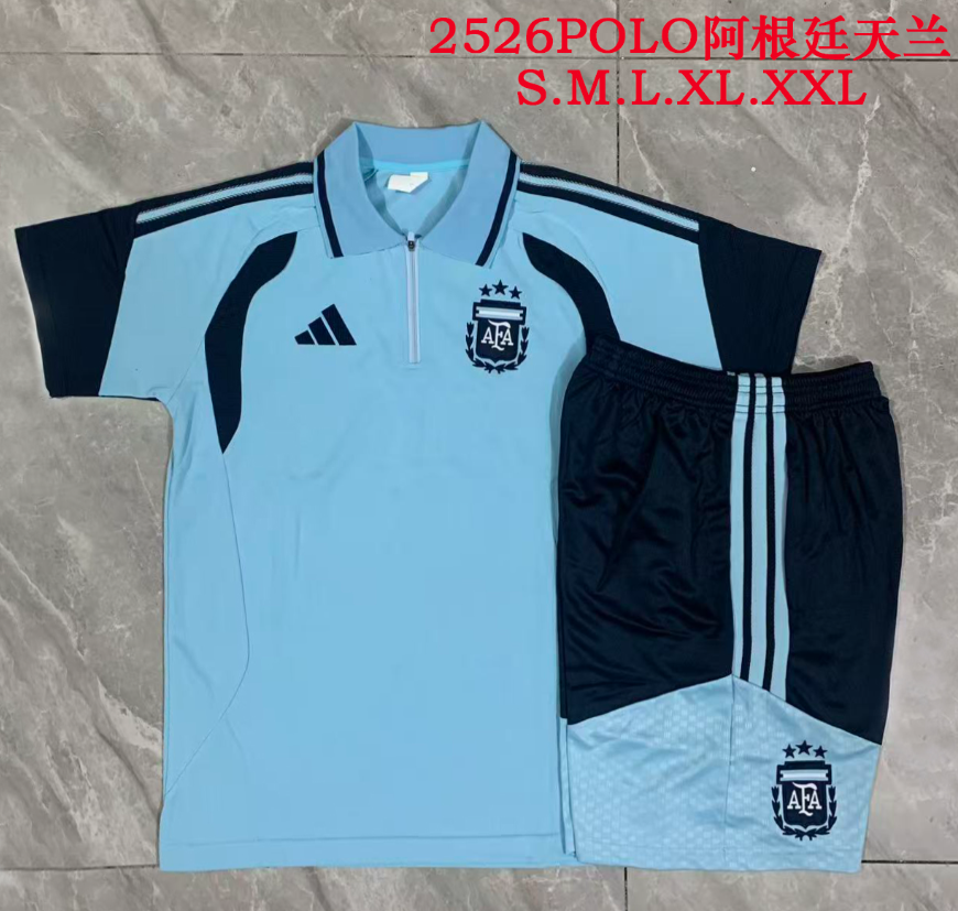 26/27 Adults POLO Argentina Tianlan (with cropped pants) Training Kits