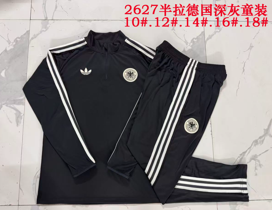 26/27 Kids Half Pull German Deep Grey Tracksuit