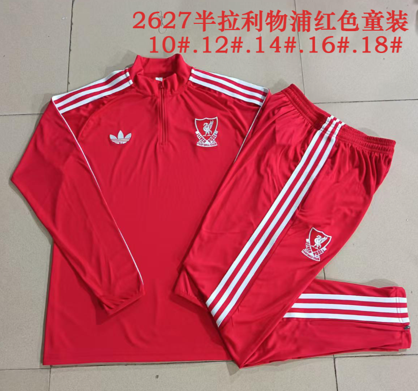26/27 Kids Half Pull Liverpool Red Tracksuit