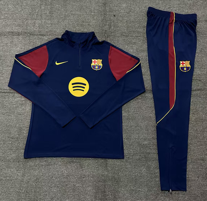 26/27 Adults Half Pull Barcelona Royal Blue Tracksuit