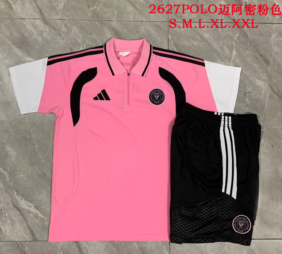 26/27 Adults POLO Miami Pink with cropped pants Training Kits