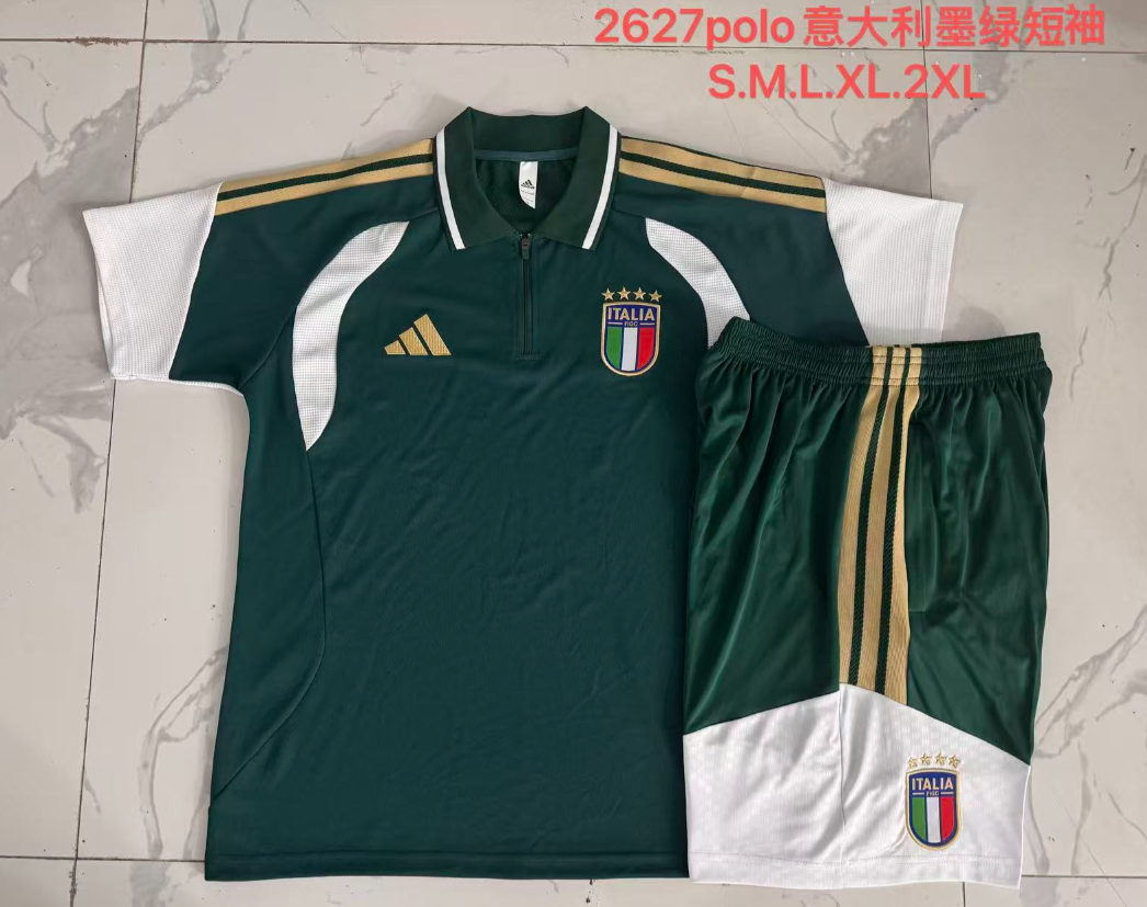 26/27 Adults POLO Italian dark green (paired with cropped pants) Training Kits